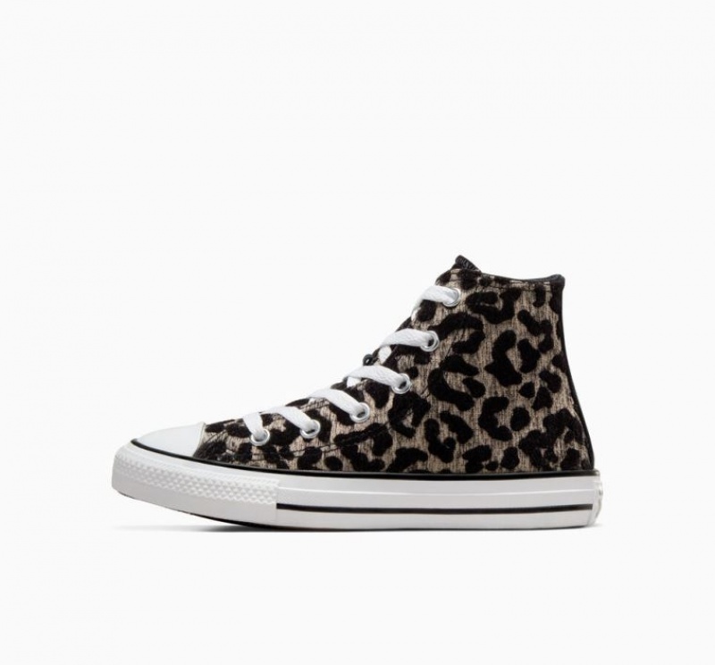 Tenis Converse Chuck Taylor All Star Leopard Altos Niños Negras | COLOMBIA L7239K