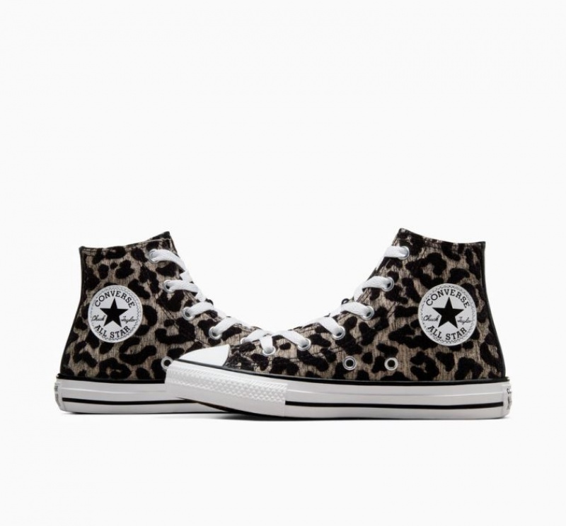 Tenis Converse Chuck Taylor All Star Leopard Altos Niños Negras | COLOMBIA L7239K