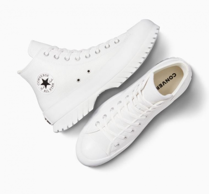 Tenis Converse Chuck Taylor All Star Lugged 2.0 Leather Altos Mujer Blancas | COLOMBIA S4056Q