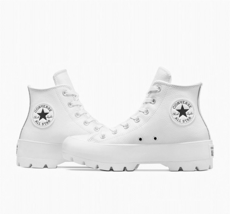 Tenis Converse Chuck Taylor All Star Lugged Leather Altos Mujer Blancas | COLOMBIA M1952C