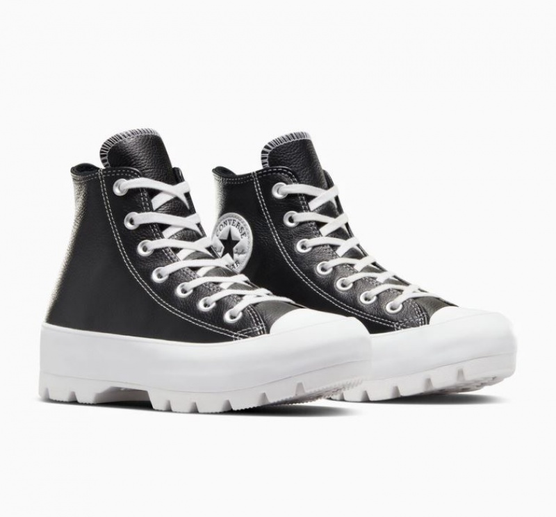 Tenis Converse Chuck Taylor All Star Lugged Leather Altos Mujer Negras | COLOMBIA K5976I