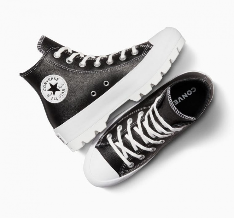 Tenis Converse Chuck Taylor All Star Lugged Leather Altos Mujer Negras | COLOMBIA K5976I