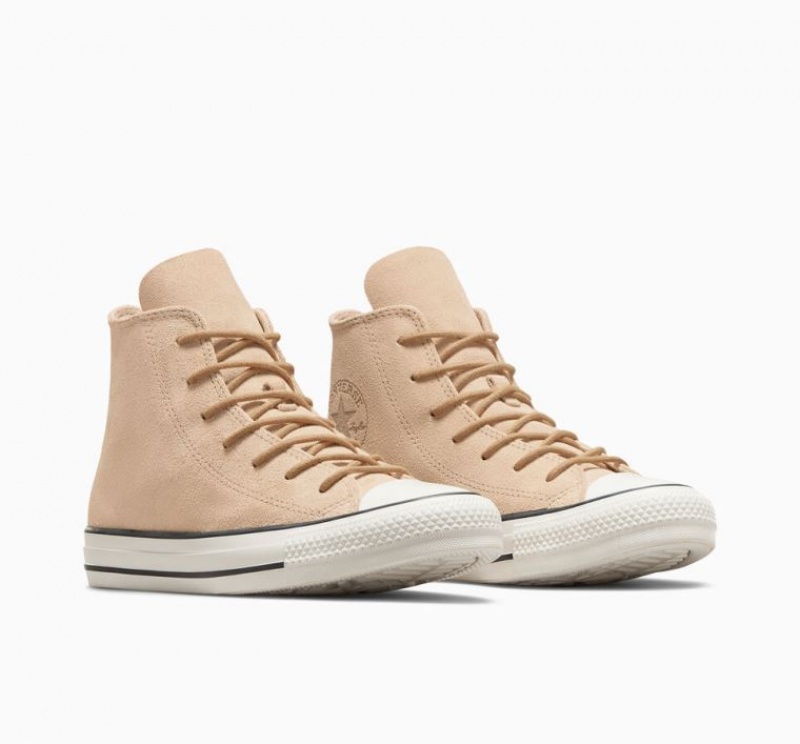 Tenis Converse Chuck Taylor All Star Mono Suede Altos Mujer Beige | COLOMBIA L0593R