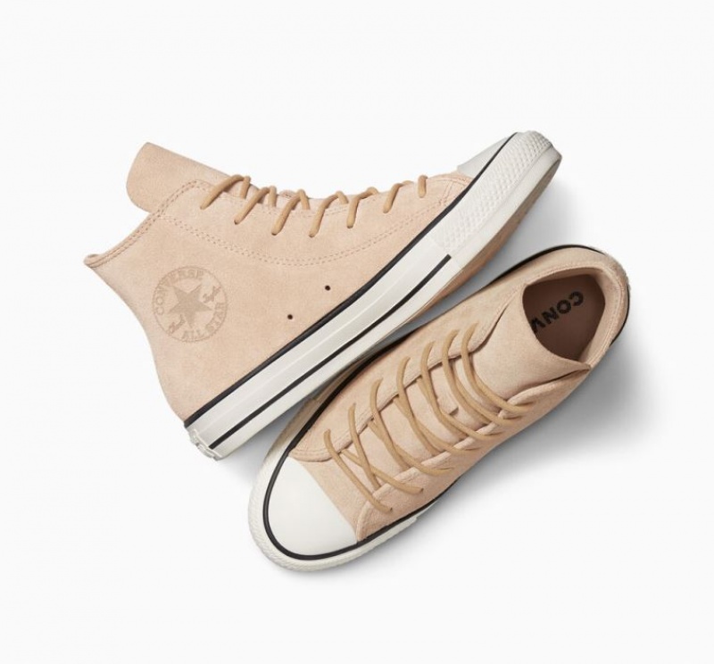 Tenis Converse Chuck Taylor All Star Mono Suede Altos Mujer Beige | COLOMBIA L0593R