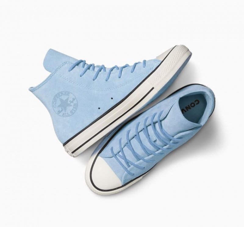 Tenis Converse Chuck Taylor All Star Mono Suede Altos Mujer Azules Claro | COLOMBIA D9568Z