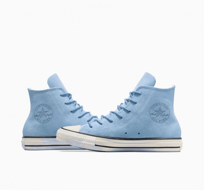 Tenis Converse Chuck Taylor All Star Mono Suede Altos Mujer Azules Claro | COLOMBIA D9568Z