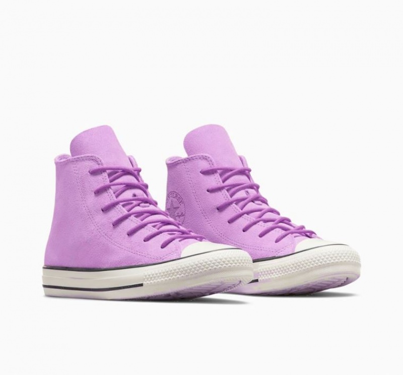 Tenis Converse Chuck Taylor All Star Mono Suede Altos Mujer Lavanda | COLOMBIA E9478M