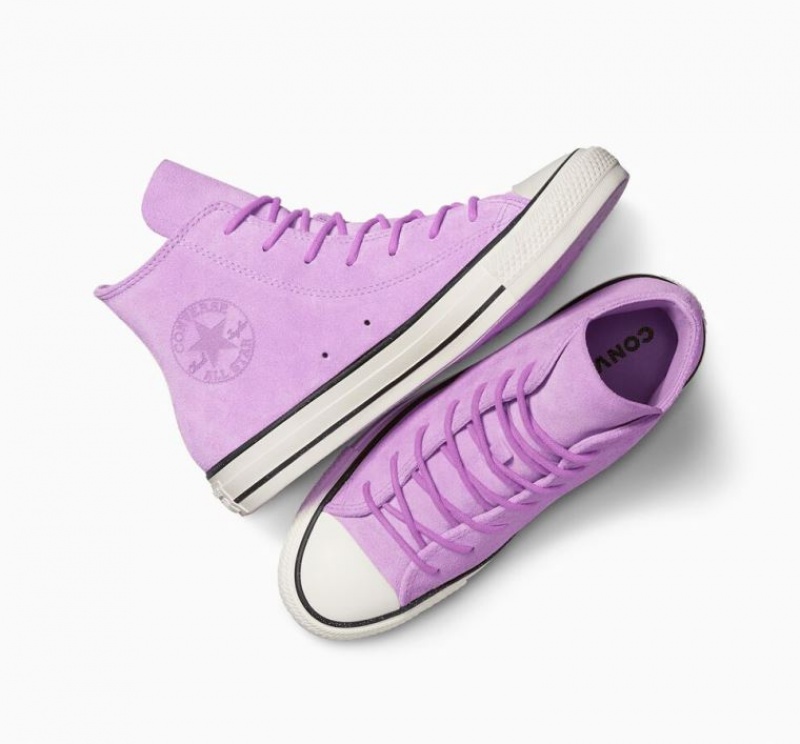 Tenis Converse Chuck Taylor All Star Mono Suede Altos Mujer Lavanda | COLOMBIA E9478M