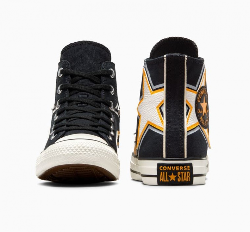 Tenis Converse Chuck Taylor All Star Moto Altos Mujer Negras | COLOMBIA T7386Y