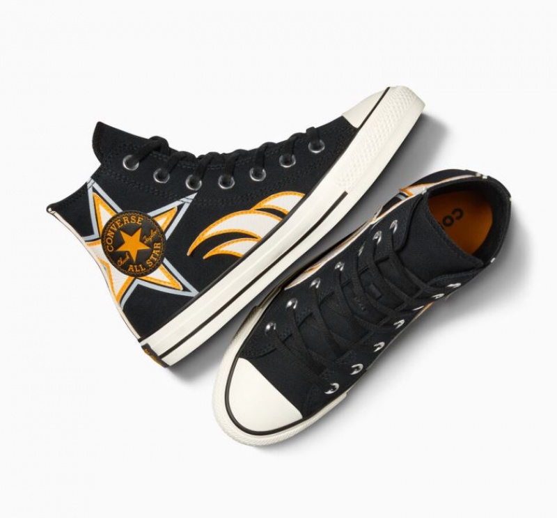 Tenis Converse Chuck Taylor All Star Moto Altos Mujer Negras | COLOMBIA T7386Y