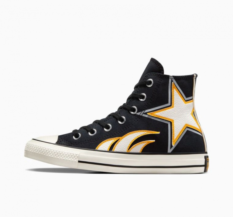 Tenis Converse Chuck Taylor All Star Moto Altos Mujer Negras | COLOMBIA T7386Y