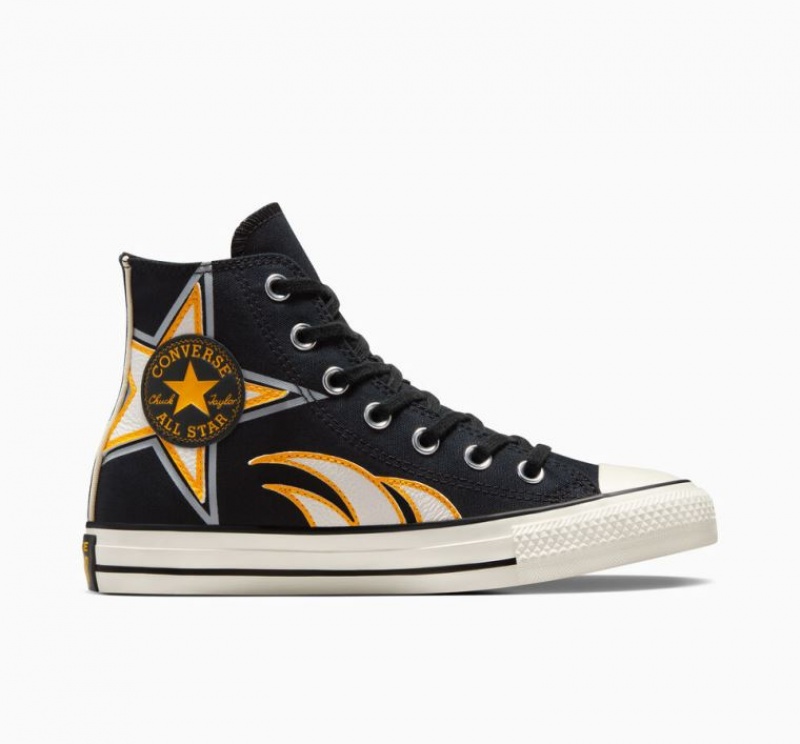 Tenis Converse Chuck Taylor All Star Moto Altos Mujer Negras | COLOMBIA T7386Y