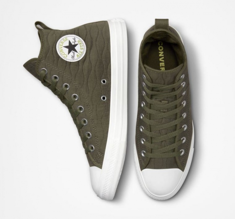 Tenis Converse Chuck Taylor All Star Quilted Altos Hombre Verde Oscuro | COLOMBIA B8912N