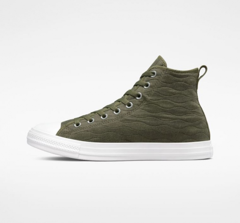 Tenis Converse Chuck Taylor All Star Quilted Altos Hombre Verde Oscuro | COLOMBIA B8912N