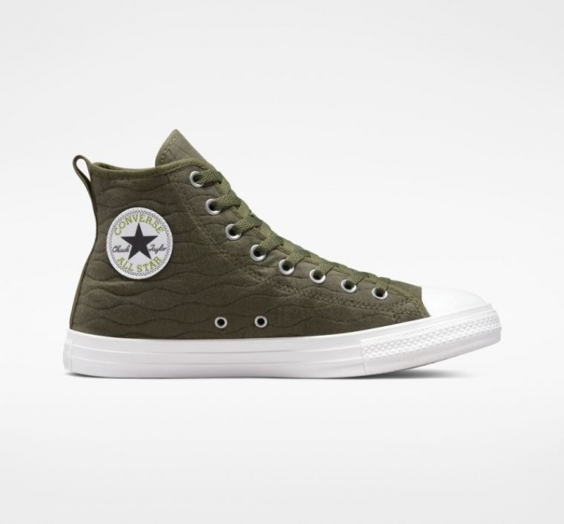 Tenis Converse Chuck Taylor All Star Quilted Altos Hombre Verde Oscuro | COLOMBIA B8912N