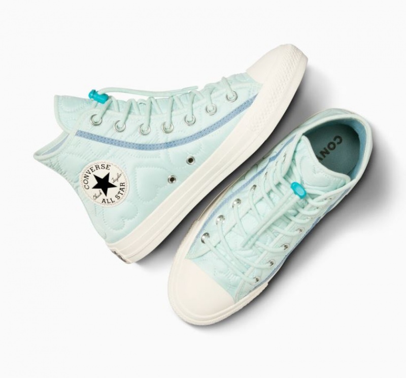 Tenis Converse Chuck Taylor All Star Quilted Altos Mujer Turquesa | COLOMBIA W0623L