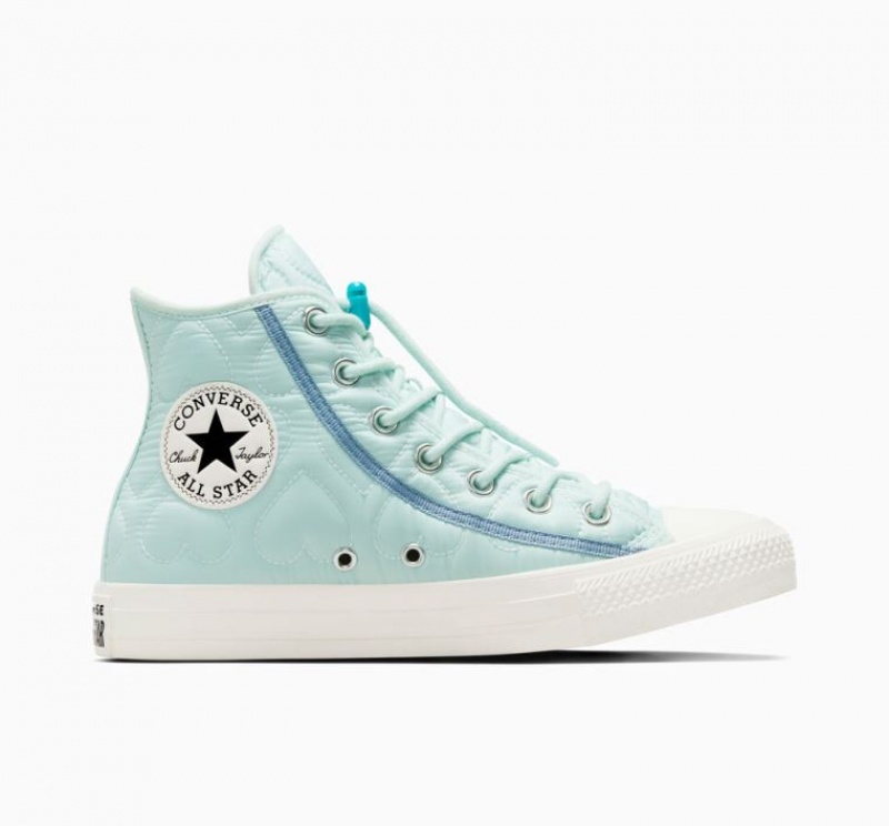 Tenis Converse Chuck Taylor All Star Quilted Altos Mujer Turquesa | COLOMBIA W0623L