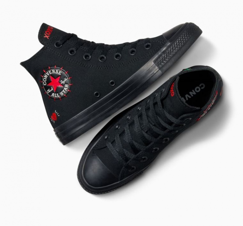 Tenis Converse Chuck Taylor All Star Rose Altos Hombre Negras | COLOMBIA D1734B