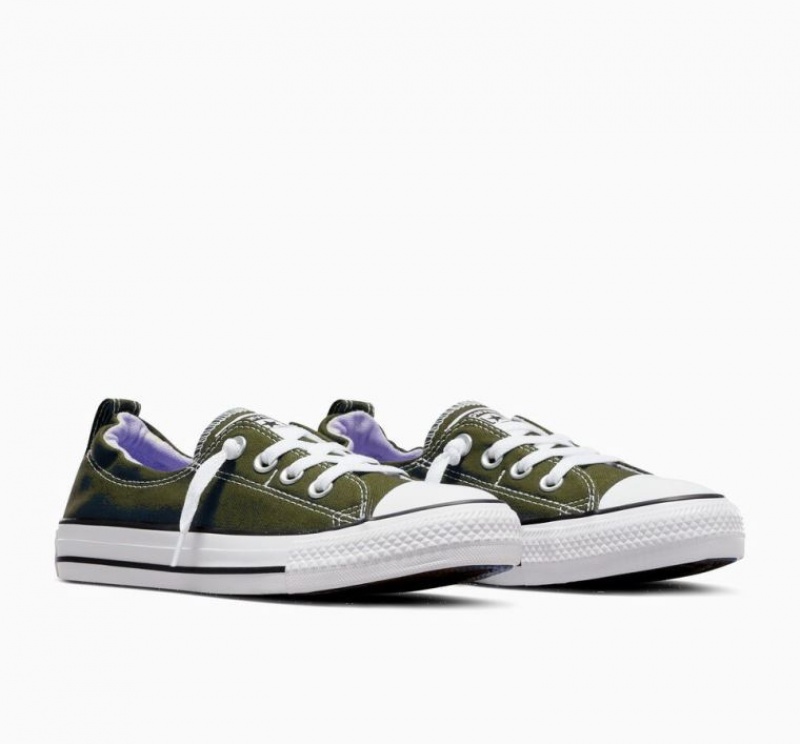 Tenis Converse Chuck Taylor All Star Shoreline Slip Bajos Mujer Verde Oliva | COLOMBIA P4605X