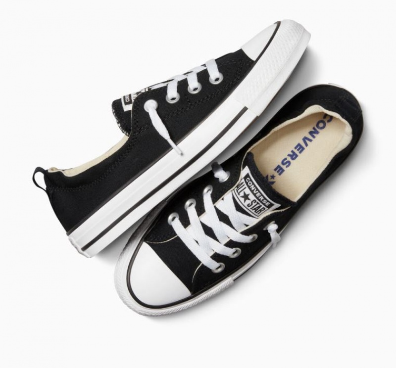 Tenis Converse Chuck Taylor All Star Shoreline Slip Bajos Mujer Negras | COLOMBIA H4538T