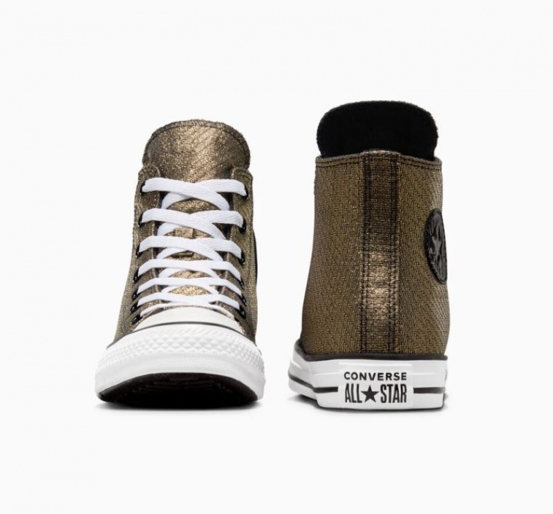 Tenis Converse Chuck Taylor All Star Sparkle Altos Niños Doradas | COLOMBIA H2859L