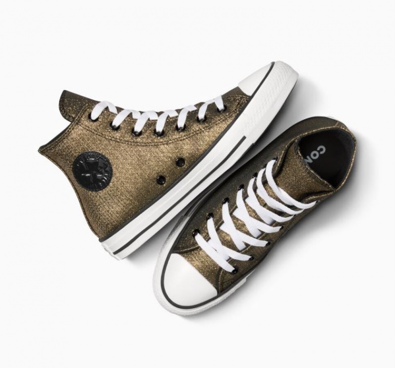 Tenis Converse Chuck Taylor All Star Sparkle Altos Niños Doradas | COLOMBIA H2859L