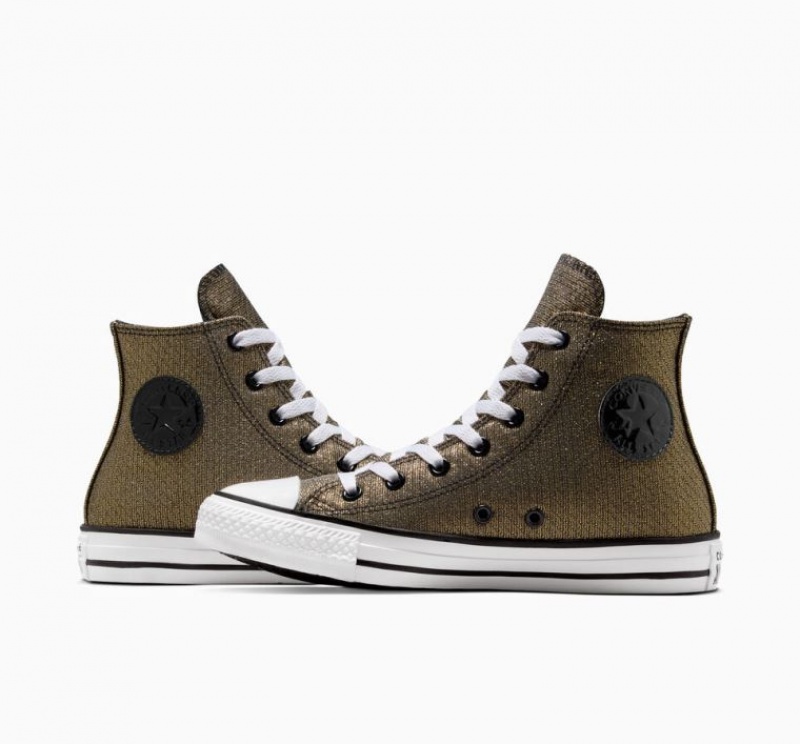 Tenis Converse Chuck Taylor All Star Sparkle Altos Niños Doradas | COLOMBIA H2859L