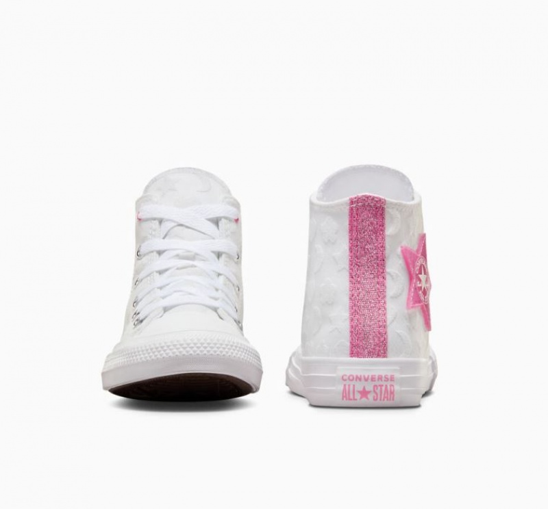 Tenis Converse Chuck Taylor All Star Sparkle Altos Niños Blancas | COLOMBIA Q8632N