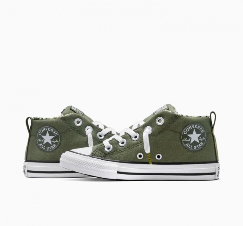 Tenis Converse Chuck Taylor All Star Street Snake Lined Niños Verde | COLOMBIA I5413Y