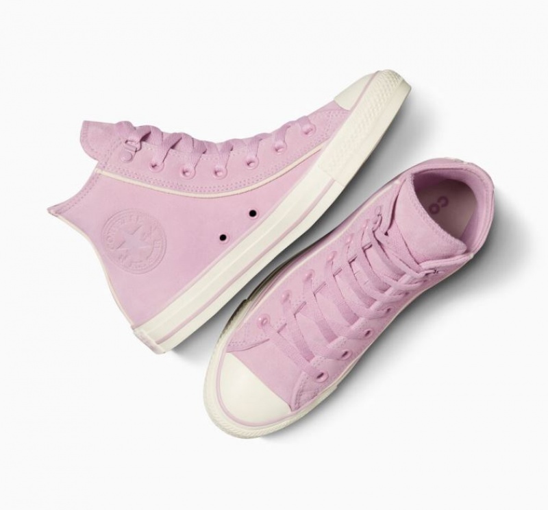 Tenis Converse Chuck Taylor All Star Suede Altos Hombre Rosas | COLOMBIA V2693F