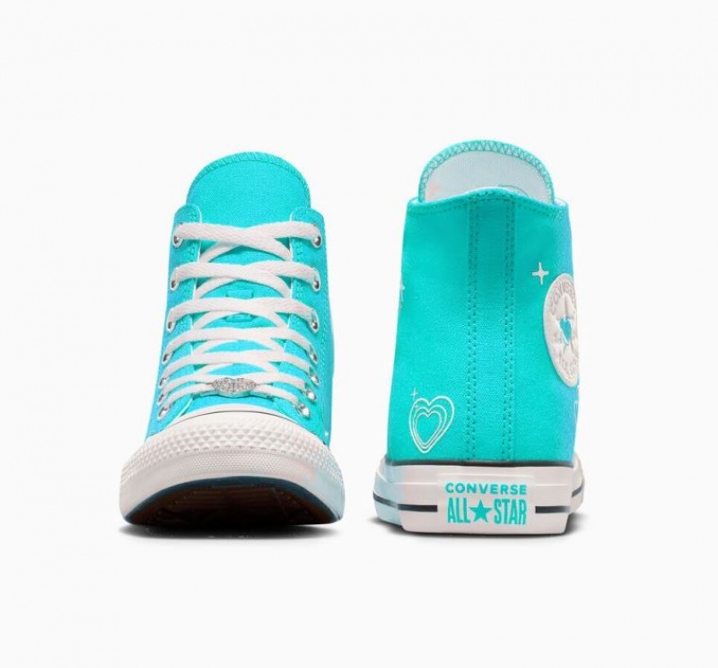 Tenis Converse Chuck Taylor All Star Y2K Heart Altos Mujer Turquesa | COLOMBIA K6427W