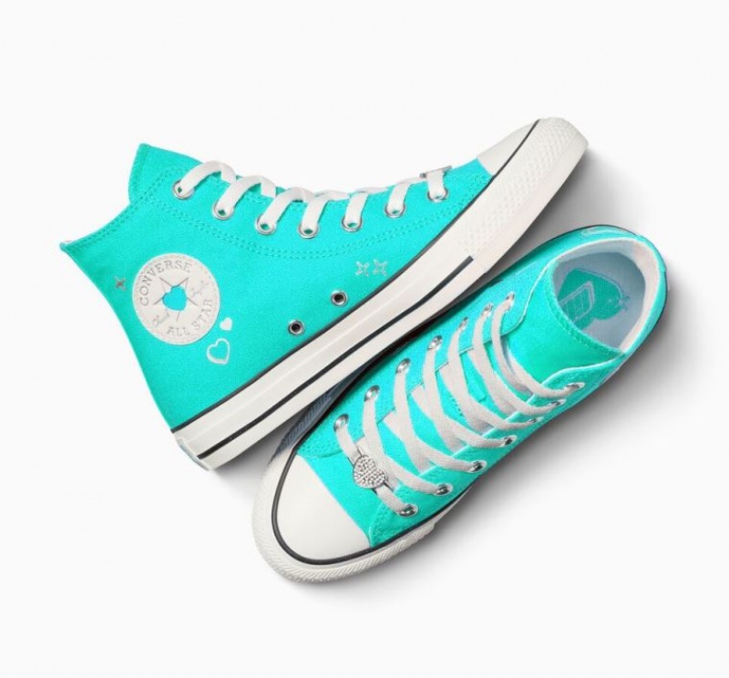 Tenis Converse Chuck Taylor All Star Y2K Heart Altos Mujer Turquesa | COLOMBIA K6427W