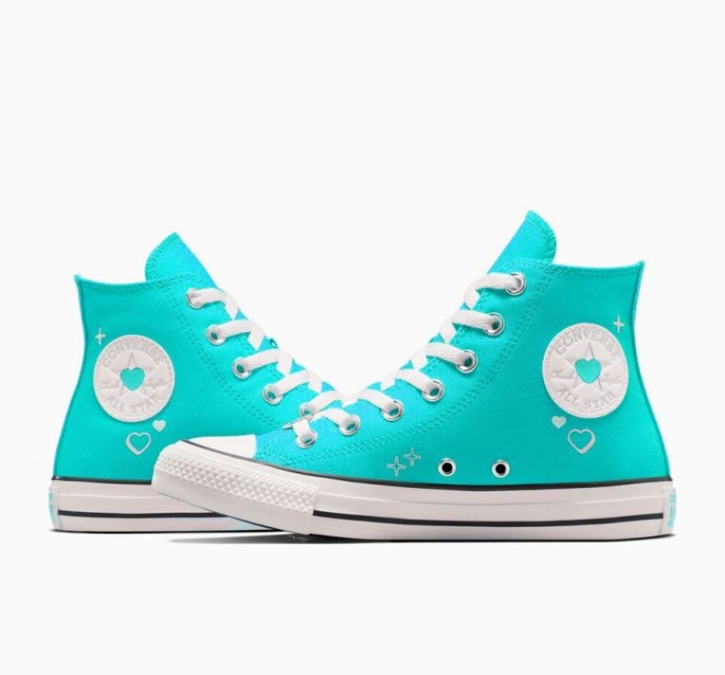 Tenis Converse Chuck Taylor All Star Y2K Heart Altos Mujer Turquesa | COLOMBIA K6427W