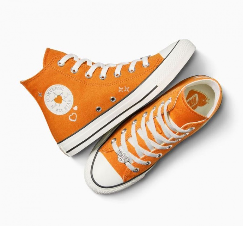 Tenis Converse Chuck Taylor All Star Y2K Heart Altos Mujer Naranjas | COLOMBIA K8701Q