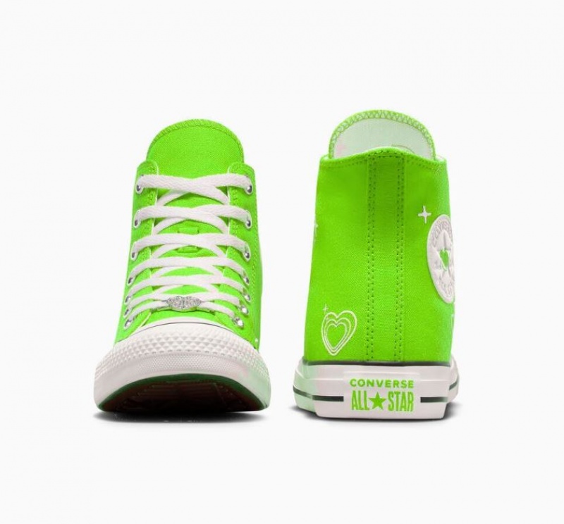 Tenis Converse Chuck Taylor All Star Y2K Heart Altos Mujer Verde | COLOMBIA G5692E