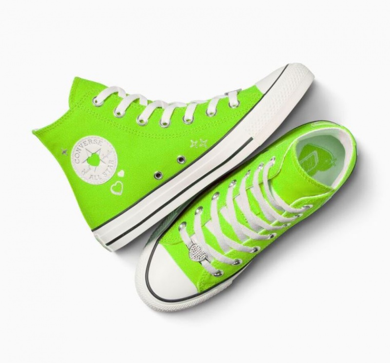 Tenis Converse Chuck Taylor All Star Y2K Heart Altos Mujer Verde | COLOMBIA G5692E