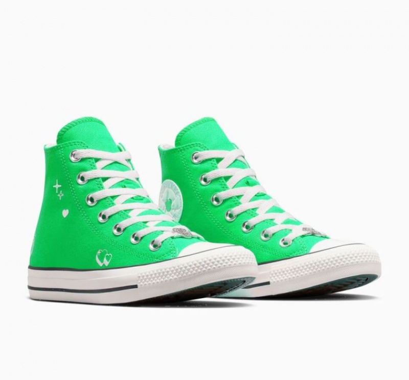 Tenis Converse Chuck Taylor All Star Y2K Heart Altos Mujer Verde | COLOMBIA Z2401E