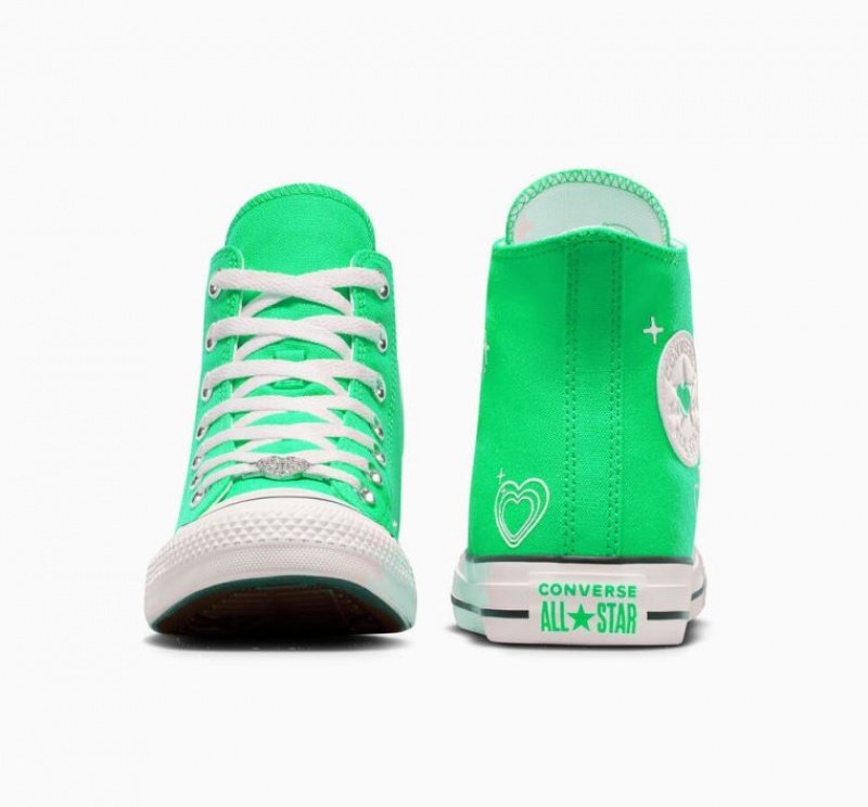 Tenis Converse Chuck Taylor All Star Y2K Heart Altos Mujer Verde | COLOMBIA Z2401E