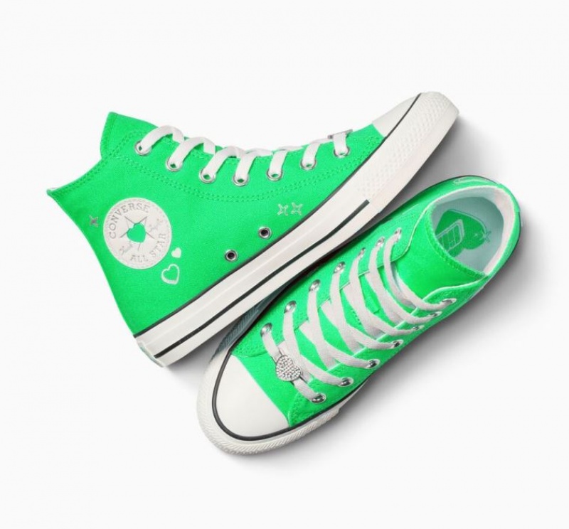 Tenis Converse Chuck Taylor All Star Y2K Heart Altos Mujer Verde | COLOMBIA Z2401E