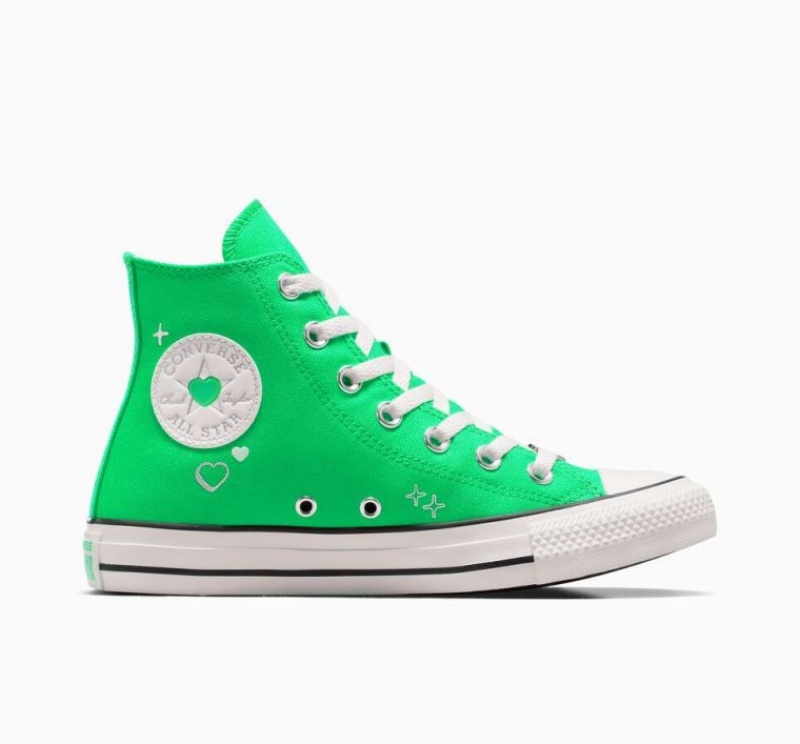 Tenis Converse Chuck Taylor All Star Y2K Heart Altos Mujer Verde | COLOMBIA Z2401E