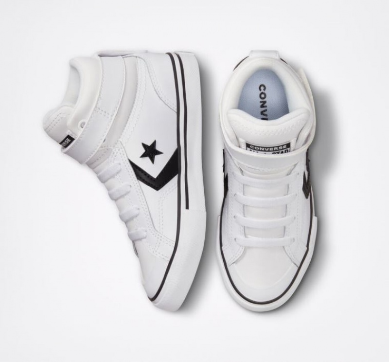 Tenis Converse Pro Blaze Strap Leather Altos Niños Blancas | COLOMBIA W6315E