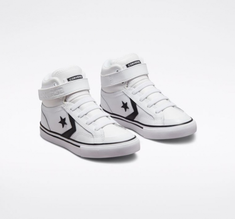 Tenis Converse Pro Blaze Strap Leather Altos Niños Blancas | COLOMBIA W6315E