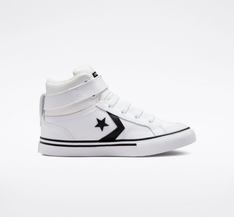 Tenis Converse Pro Blaze Strap Leather Altos Niños Blancas | COLOMBIA W6315E