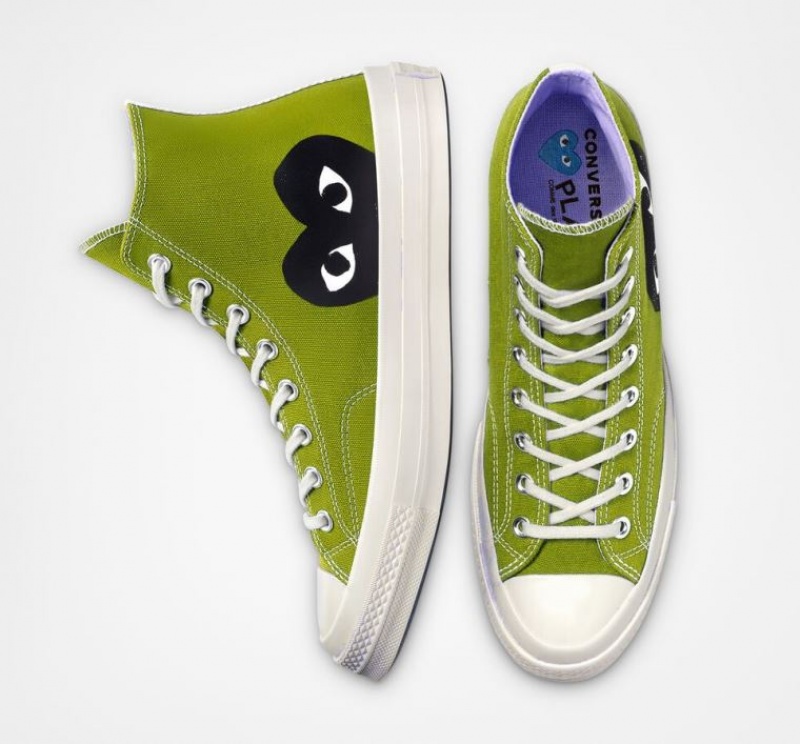 Tenis Converse X Comme Des Garçons Play Chuck 70 Altos Hombre Verde Claro | COLOMBIA Q9586I