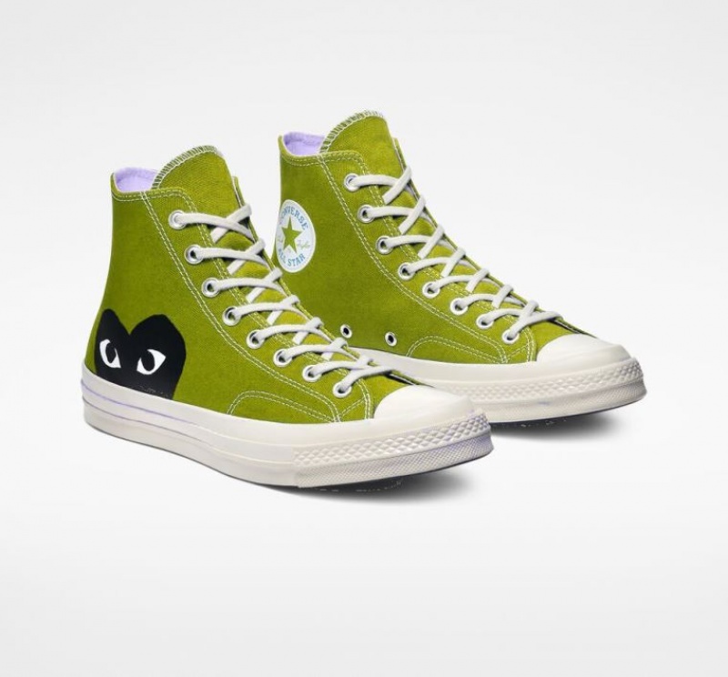 Tenis Converse X Comme Des Garçons Play Chuck 70 Altos Hombre Verde Claro | COLOMBIA Q9586I