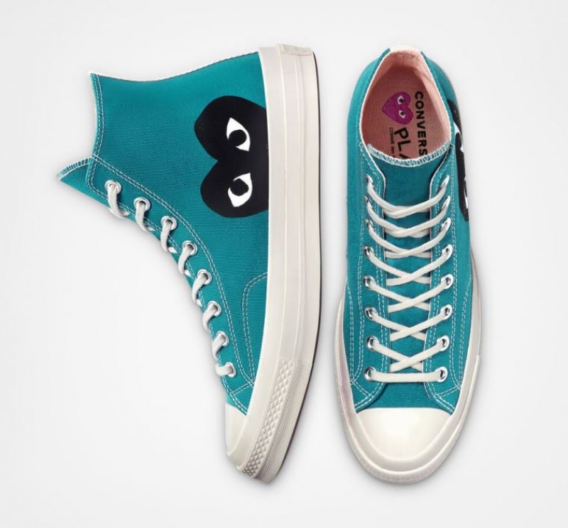 Tenis Converse X Comme Des Garçons Play Chuck 70 Altos Hombre Turquesa | COLOMBIA E7503P