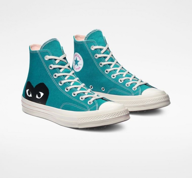 Tenis Converse X Comme Des Garçons Play Chuck 70 Altos Hombre Turquesa | COLOMBIA E7503P