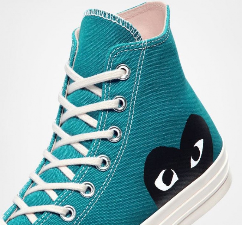 Tenis Converse X Comme Des Garçons Play Chuck 70 Altos Hombre Turquesa | COLOMBIA E7503P