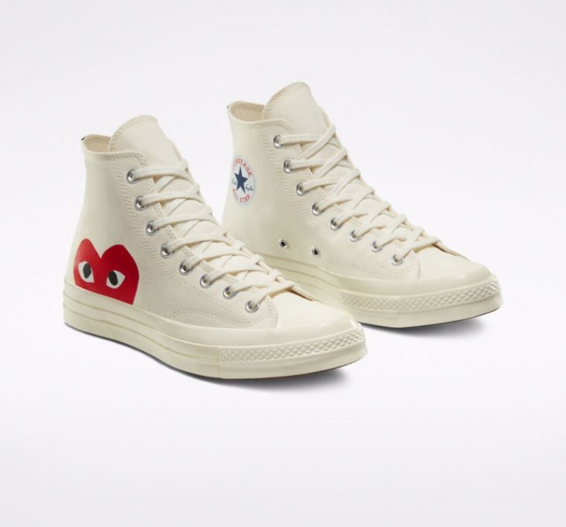 Tenis Converse X Comme Des Garçons Play Chuck 70 Altos Hombre Blancas | COLOMBIA M7431T