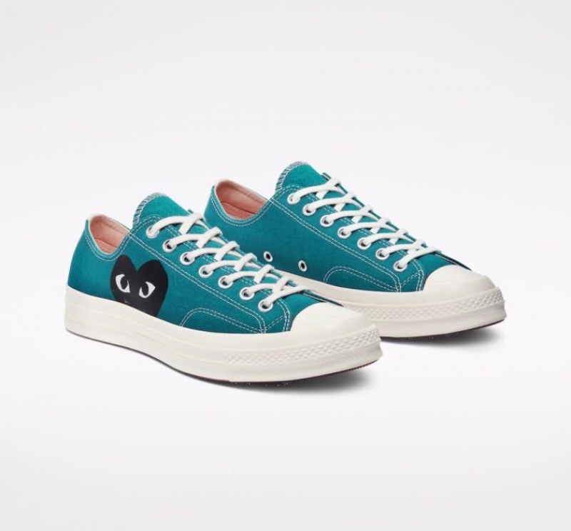 Tenis Converse X Comme Des Garçons Play Chuck 70 Bajos Hombre Turquesa | COLOMBIA E2975V